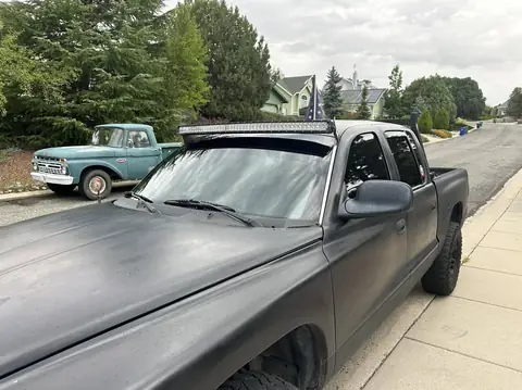 2001 Dodge Dakota window tint: Strip front doors and windshield, Xpel 5% over Xpel 20% carbon/ceramic, 50% Nano Ceramic full windshield, 5% sunstrip (view 2)