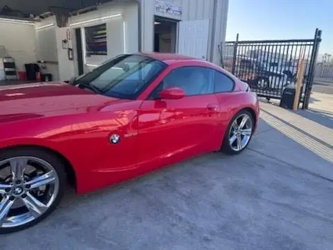 2006 BMW coupe window tint: Removed Old 3M Clear from front 2 door windows & installed new Carbon 35% (view 5)