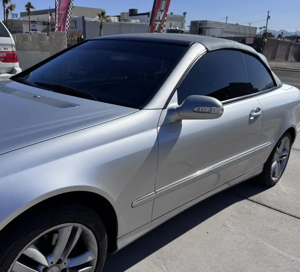 2006 Mercedes CLK350 window tint: 20% C-IR sides and rear window, 5% sunstrip (view 2)