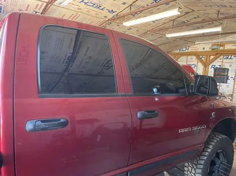2006 Ram 3500 window tint: Removed old faded tint, Installed new 5% on front doors (view 2)