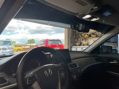 2010 Honda Accord window tint: 35% full windshield, 5% sun strip, 5% second layer over back windshield (view 4)