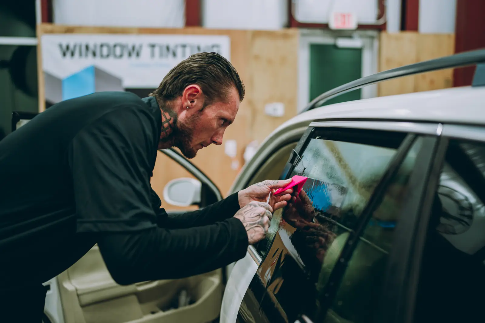 2010 Volkswagen Jetta SportWagen window tint: Old failing film removed, then retinted all around: 5% on the rear half, 20% on the front doors, and a full 35% windshield, done at the shop in Prescott Valley (view 4)