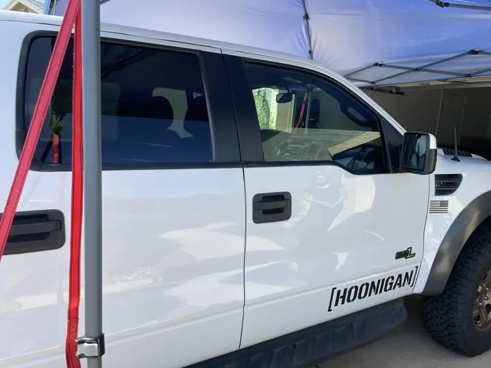 2012 Ford Raptor SVT window tint: 15% ceramic front windows to match rear factory glass (view 2)