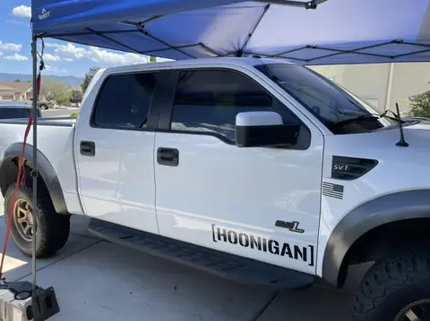 2012 Ford Raptor SVT window tint: 15% ceramic front windows to match rear factory glass (view 3)