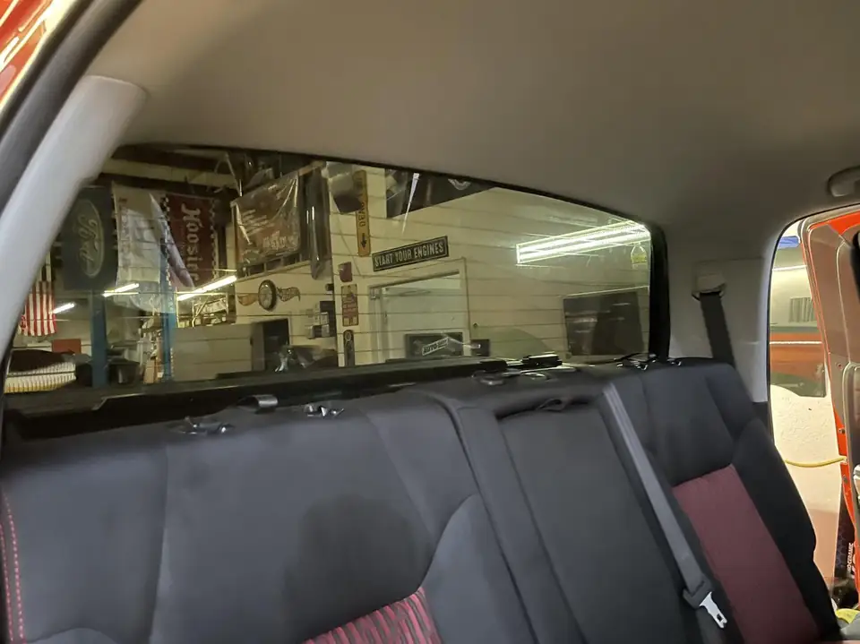 2015 Toyota Tundra window tint: Removed old tint from rear windshield, 5% Premium Ceramic installed (view 2)