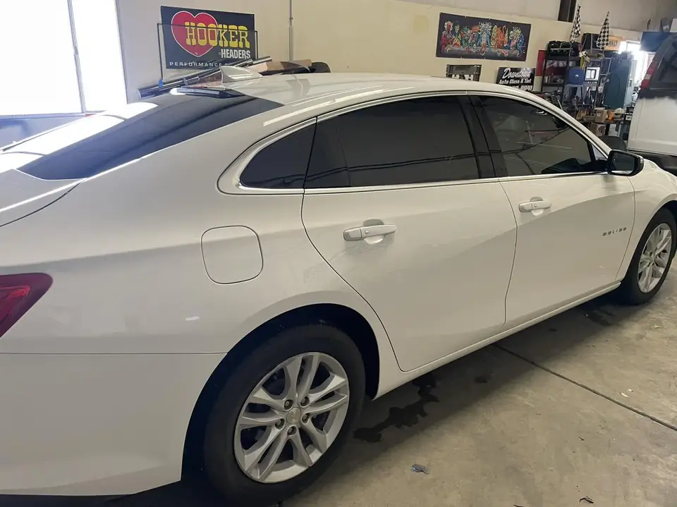 2018 Chevy Malibu window tint: Standard 15% Rear, Standard 35% front, 5% windshield strip (view 4)