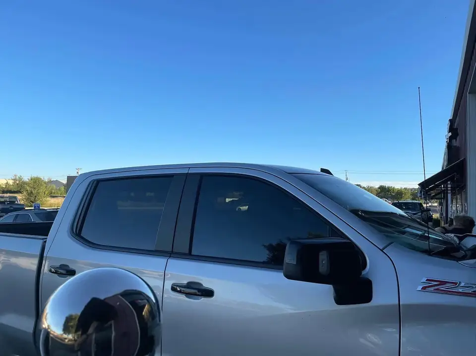 2020 Chevy Silverado Z71 window tint: 15% Ceramic front doors to match factory rear glass (view 3)