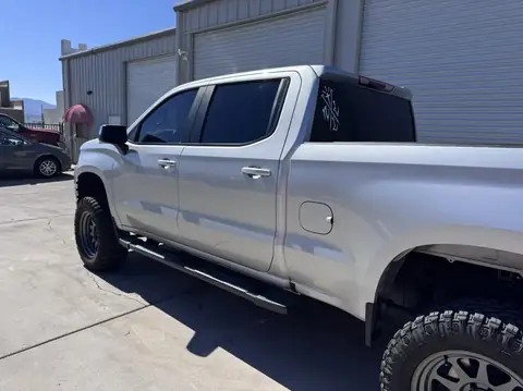 2021 Chevy Silverado window tint: Removal on front doors, 5% rear half, 15% fronts, 5% sunstrip (view 3)