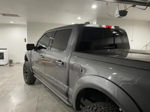 2021 Ford F-150 Shelby window tint: Premium 5% all around, 11.5in 5% sun strip (view 4)