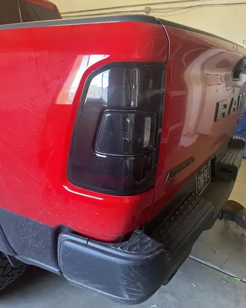 2021 Ram 1500 Rebel smoked taillights: Premium Super Gloss smoke on taillights (view 2)