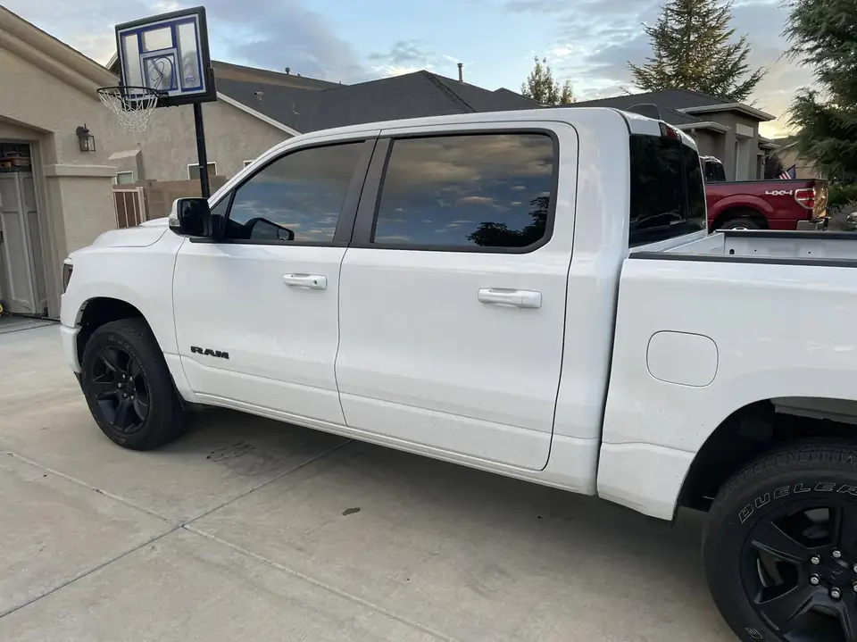 2021 Ram 1500 window tint: 15% Premium Ceramic front doors, 5% 11 inch sunstrip (view 2)