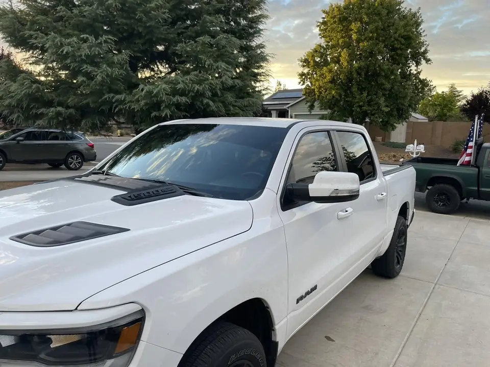 2021 Ram 1500 window tint: 15% Premium Ceramic front doors, 5% 11 inch sunstrip (view 4)