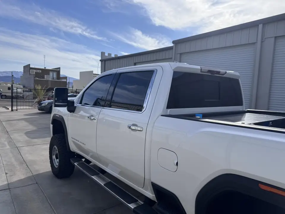 2023 GMC Sierra Denali window tint: 5% rear half, 15% front doors, 5% sunstrip (view 4)