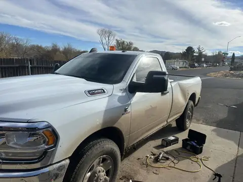 2023 Ram 3500 window tint: 5% nano ceramic over 20% nano ceramic over rear privacy glass window, Nano ceramic side windows, 5% windshield strip