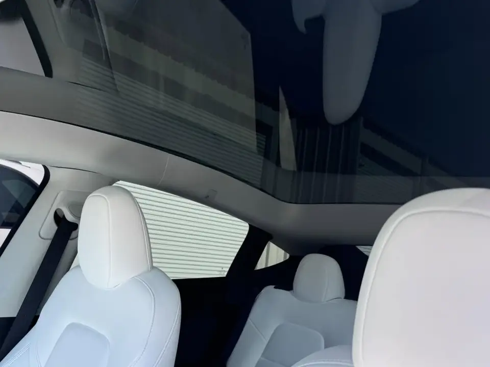 2023 Tesla Model Y window tint: Remove 15% from 2 fronts and installed new 5%, Remove 5% from sunroof and installed new 35% over factory privacy glass (view 6)