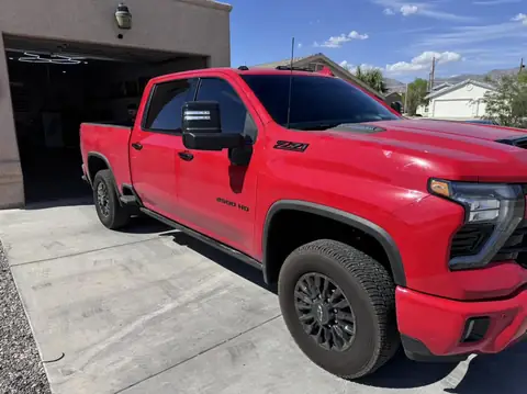 2024 Chevy Silverado window tint: Removal front doors, 3% side roll ups, 5% rear 3 piece glass and sunstrip (view 3)
