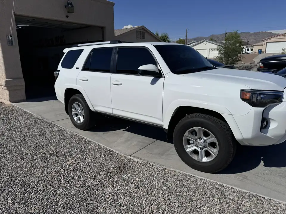 2024 Toyota 4Runner window tint: Removal on front doors, installed new 3% to match with rears metered at 1% (view 2)