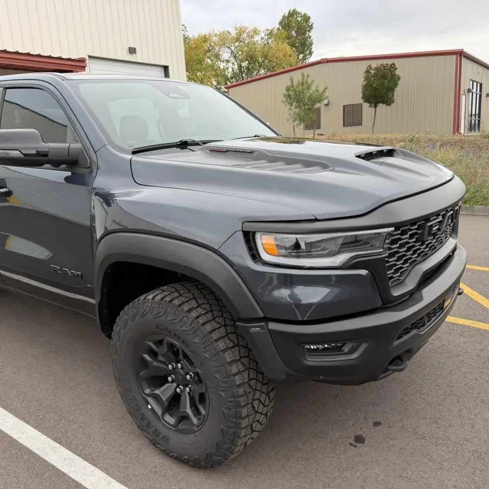 2026 Ram 1500 RHO paint protection film: Stage 2 paint protection film: the front quarter of the hood, the front quarter of both fenders, and the rocker panels front to rear, done at the shop in Prescott Valley (view 10)