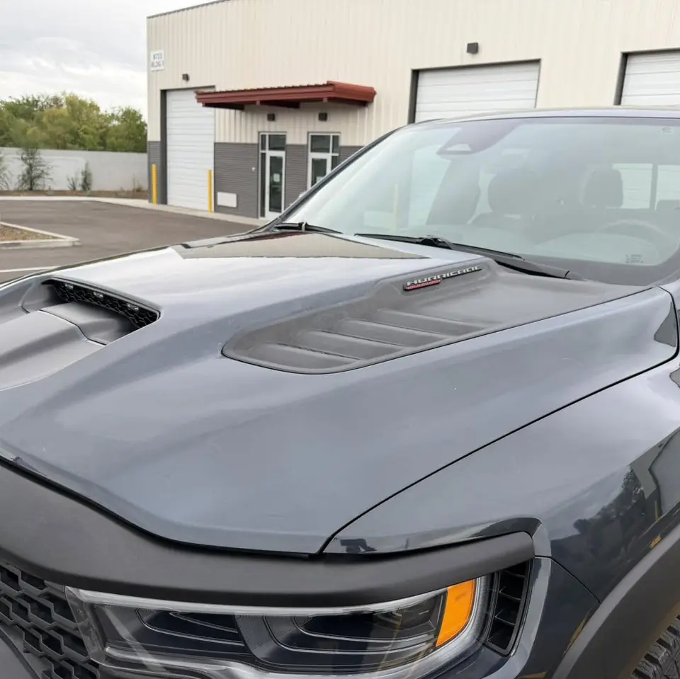 2026 Ram 1500 RHO paint protection film: Stage 2 paint protection film: the front quarter of the hood, the front quarter of both fenders, and the rocker panels front to rear, done at the shop in Prescott Valley (view 13)