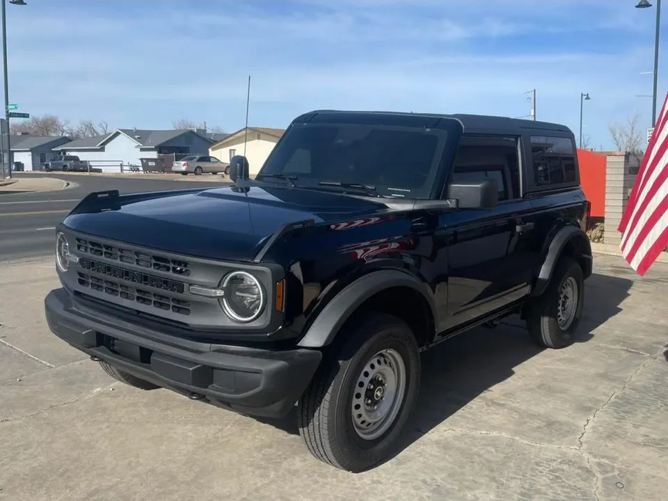 Black Ford Bronco with tinted windows