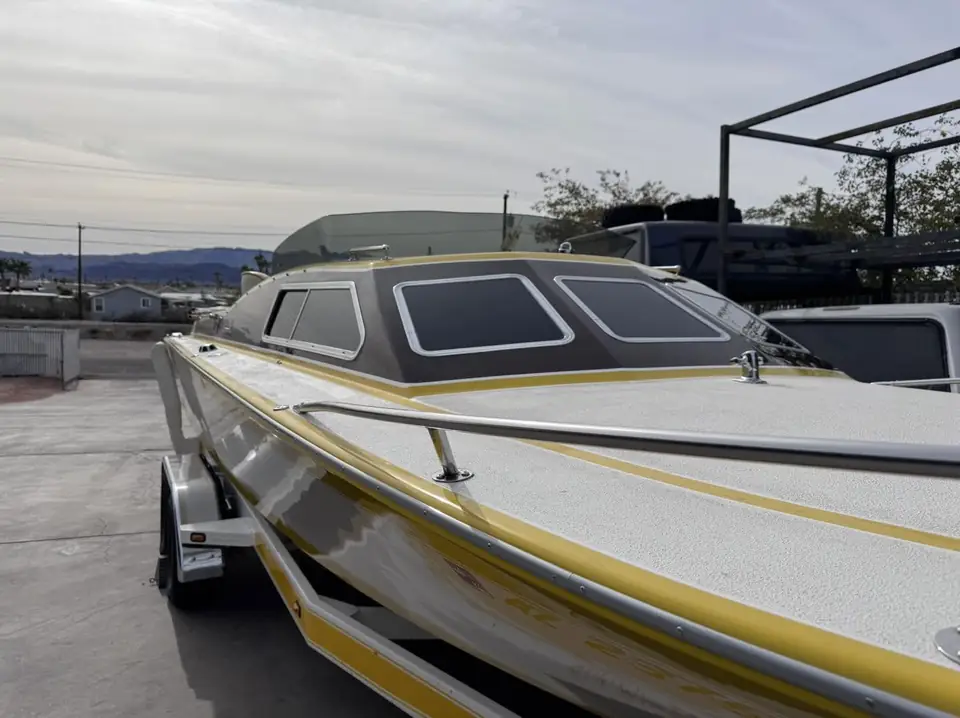 Campbell boat cabin window tint: Removed faded tint from all cabin windows, Installed new 5% on all cabin windows (view 5)