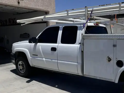 Chevy 2500HD window tint: 3% Carbon Ceramic all sides and rear, 5% sunstrip