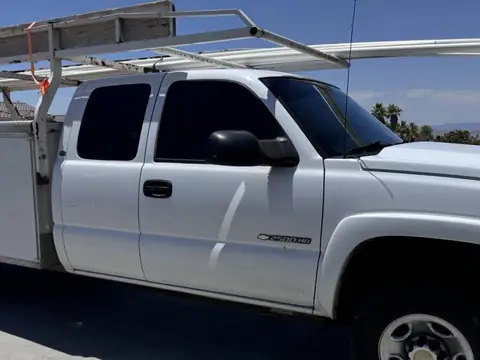Chevy 2500HD window tint: 3% Carbon Ceramic all sides and rear, 5% sunstrip (view 2)