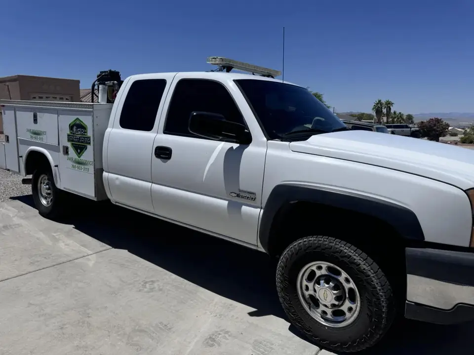 Chevy 3500 window tint: 3% rear 3 windows, 5% front doors (view 2)