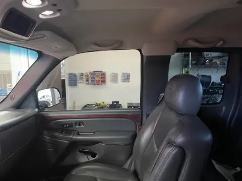 Chevy Silverado window tint: Old tint removed on fronts, New 5% Premium Ceramic installed (view 3)