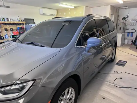 Chrysler Pacifica window tint: 15% Carbon Ceramic all sides and rear, 50% Carbon Ceramic full windshield, 5% windshield strip (view 2)