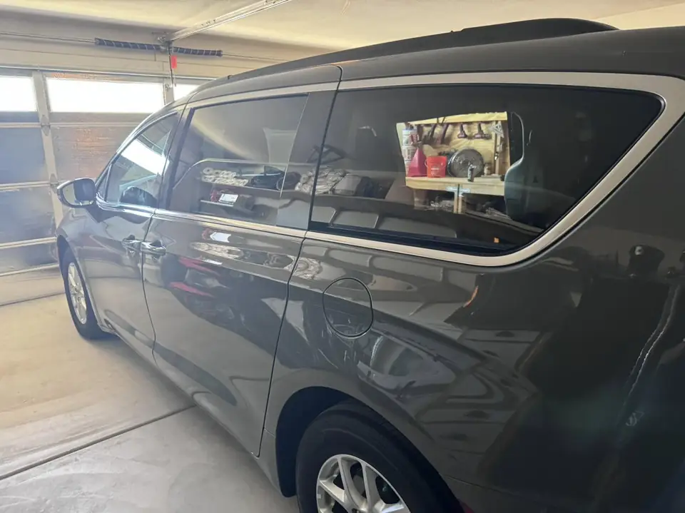 Chrysler Pacifica window tint: 15% Carbon Ceramic all sides and rear, 50% Carbon Ceramic full windshield, 5% windshield strip (view 3)
