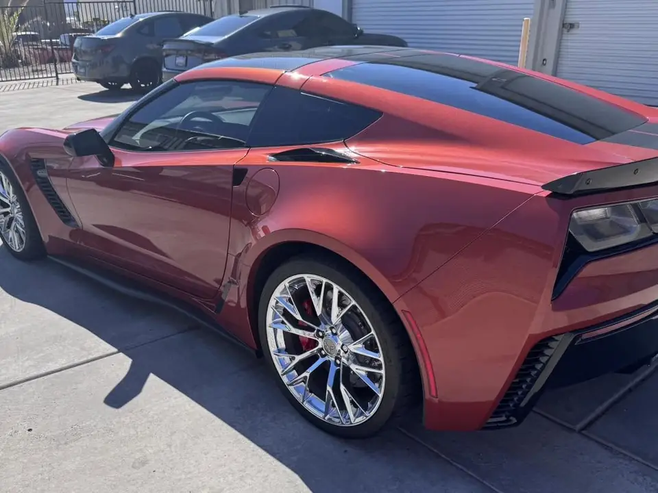 Corvette Z06 window tint: 5% rear hatch, 35% doors and quarter windows (view 3)