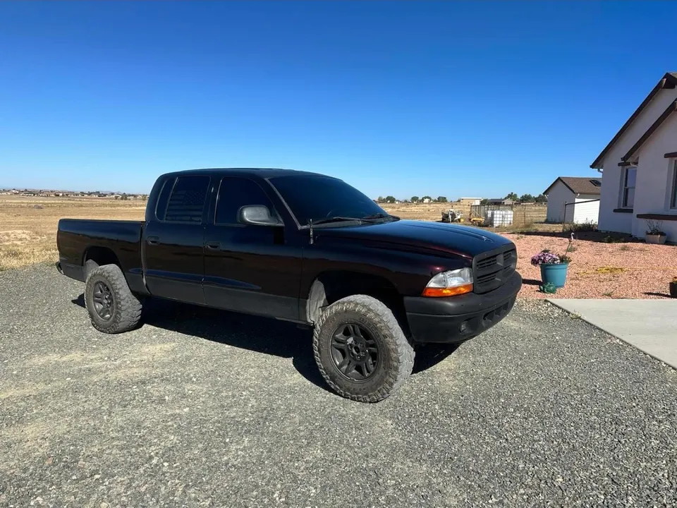 Black Dodge Dakota with fresh window tint