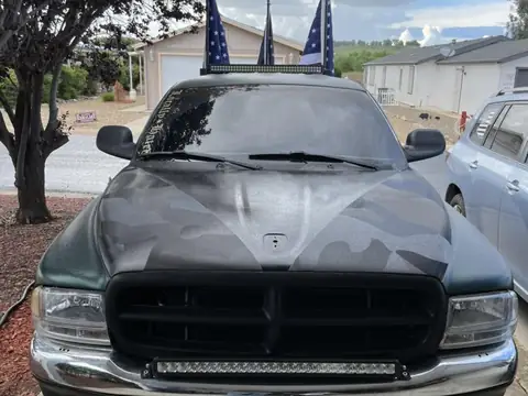 Dodge Dakota two-tone camo wrap: Ghost black camo and satin black 2-tone
