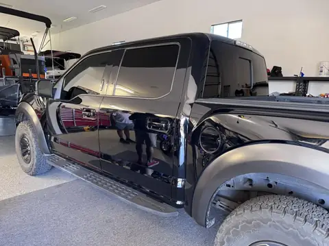 Ford F-150 Raptor and Ford Bronco Raptor window tint: Ford F-150 Raptor: 15% C-IR sides and rear, 50% C-IR full windshield, 5% sunstrip, Ford Bronco (view 2)