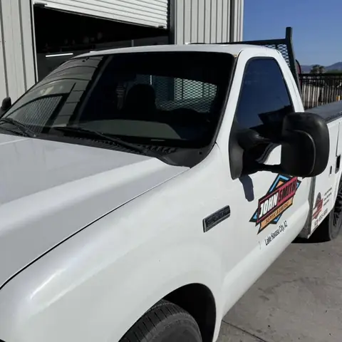 Ford F-250 window tint: 15% sides, 5% sunstrip (view 2)