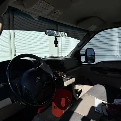Ford F-250 window tint: 15% sides, 5% sunstrip (view 3)