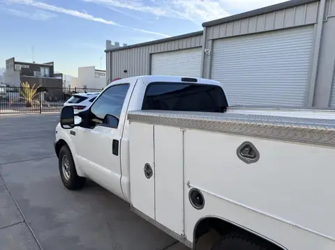 Ford F-250 window tint: F-250 5% rear window, 35% sides, 5% sun strip (view 2)
