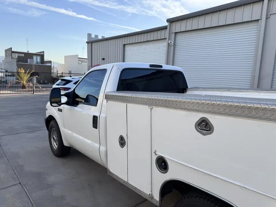 Ford F-250 window tint: F-250 5% rear window, 35% sides, 5% sun strip (view 2)