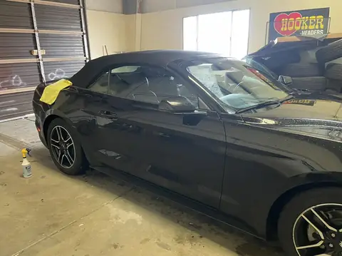 Ford Mustang window tint: Standard 5% rear 3 windows, Standard 20% fronts, 5% sunstrip