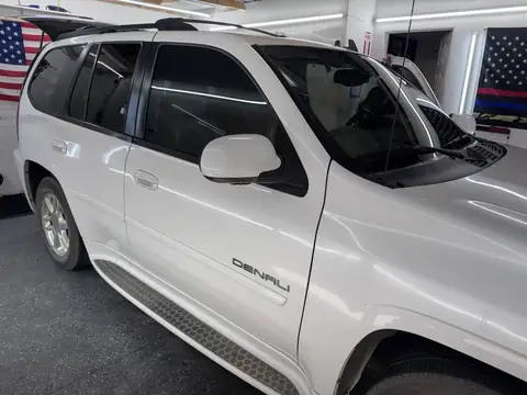 GMC Denali glare strips and windshield tint: Did a couple glare strips on the top 8 inches of driver and passenger windows and a 50% C-IR for the