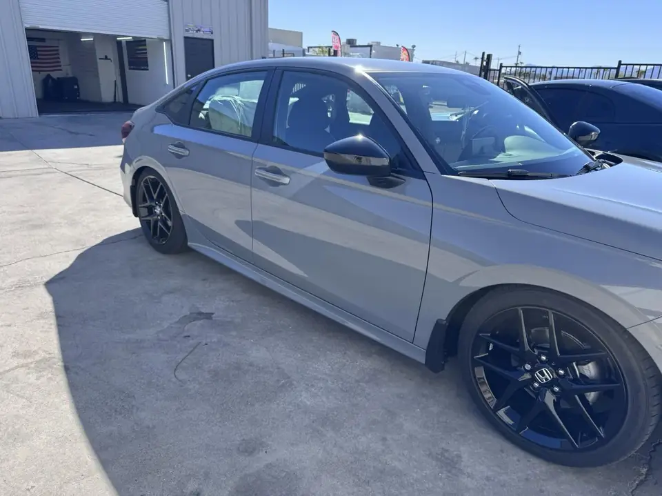 Gray sedan window tint: We removed dealer installed film from all side and rear windows, And installed new 5% for the sides, rear window and sun (view 4)