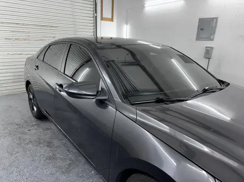 Hyundai Elantra windshield tint: Removed 70% windshield, Installed new 35% full windshield 3% sun strip (view 2)