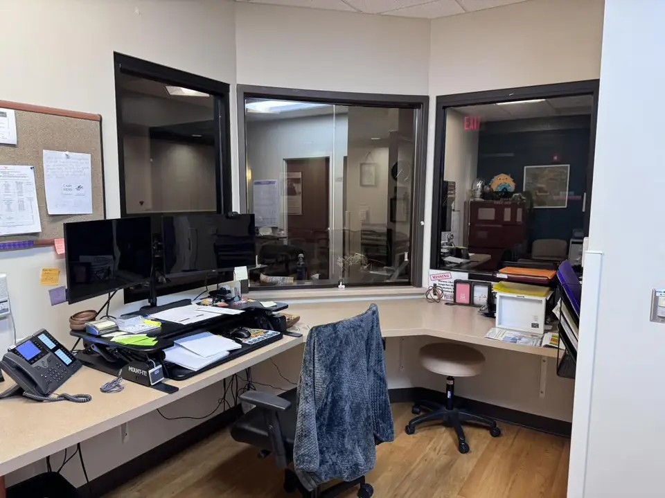 Interior office windows in 5% reflective film: Window film for interior office privacy....ABSOLUTELY, Installed a 5% reflective film on these 2 (view 2)