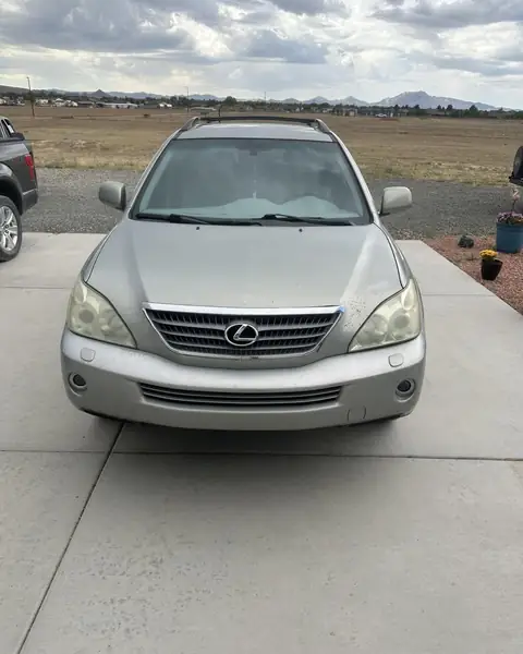 Lexus RX400h satin black front-end wrap: VViViD satin black front bumper, hood front(protection bra)