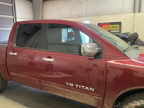 Nissan Titan window tint: 3% removed on front doors, New 35% installed