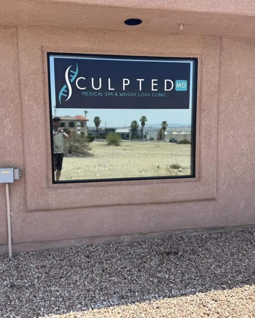 Office door and windows in dual reflective film: We installed our dual reflective 5% on the entry door and break room window, And installed our 35% (view 3)