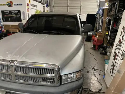Ram 1500 single cab window tint: Fully custom install, Top and bottom brow on windshield, 20% top 1/3 of side windows, 5% bottom 2/3 of side windows