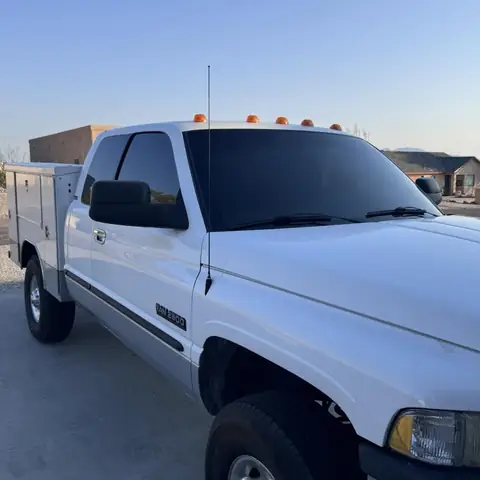 Ram 2500 window tint: 3% over rear 3 privacy windows, 5% front doors, 50% full windshield, 3% sun strip
