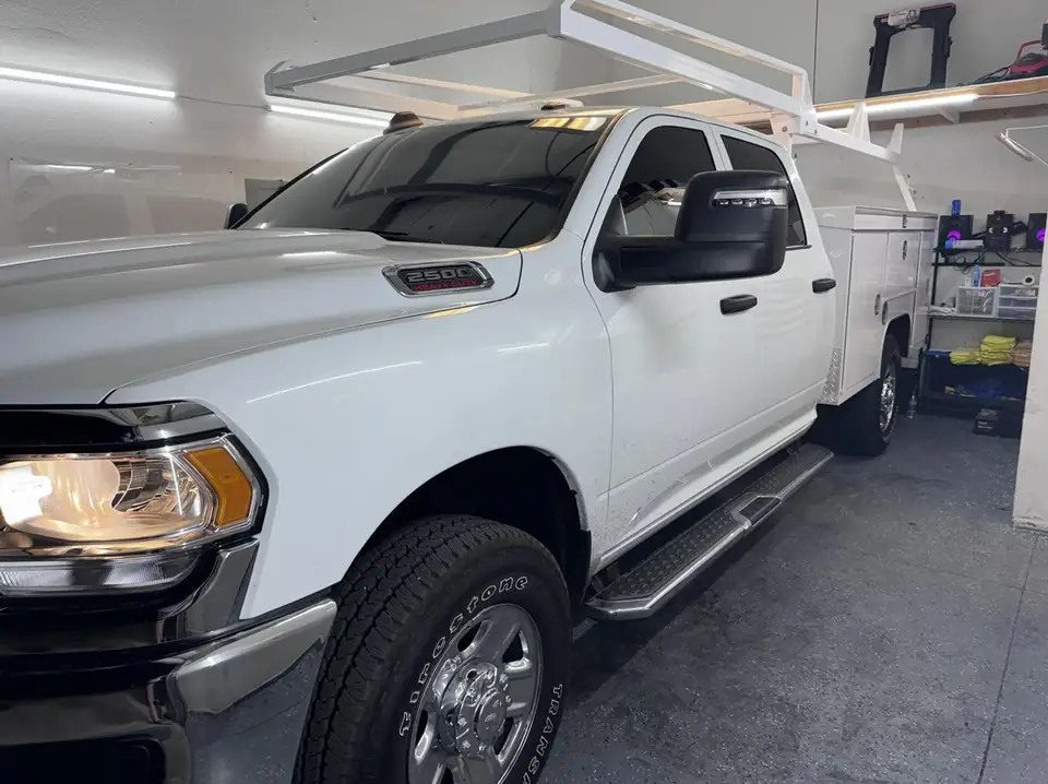 Ram 2500 window tint: 5% all sides and rear, 50% full windshield, 5% sun strip (view 2)